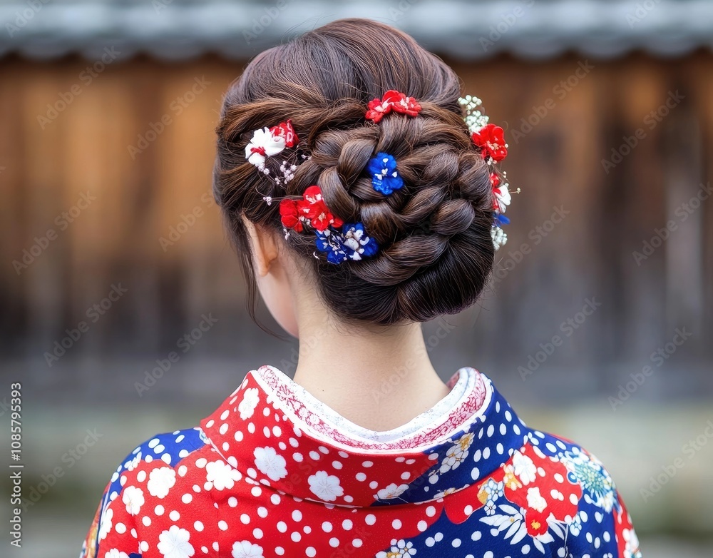 an attractive Japanese woman wearing a traditional kimono an attractive Japanese woman wearing a traditional kimono