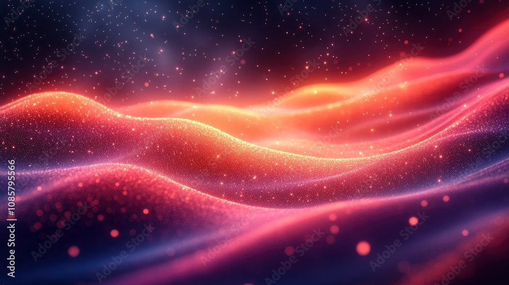 Obraz premium Digital aurora borealis made of flowing code