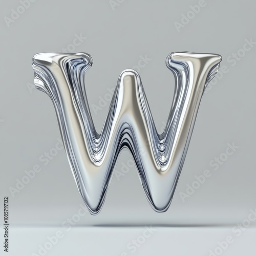 Stylized design of the letter W, isolated on a clean background