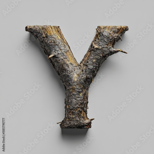Stylized design of the letter Y, isolated on a clean background