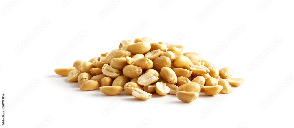 Salted Peanuts on White Background Salted Peanuts on White Background