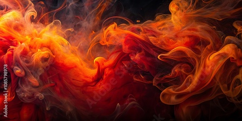 Abstract Fiery Swirls of Color in a Dark Background