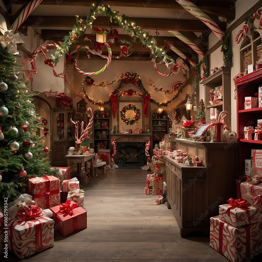 Fototapeta premium Inside Santa’s whimsical workshop
