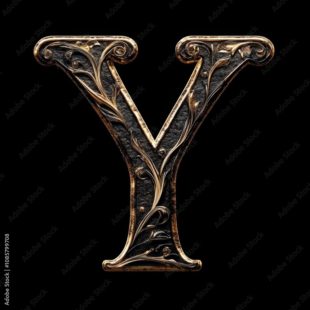 Stylized design of the letter Y, isolated on a clean background Stylized design of the letter Y, isolated on a clean background