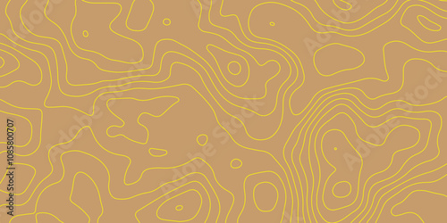 Wave Line topography map contour texture terrain lines and strokes color background, geographic mountain relief abstract lines seamless pattern vector background.