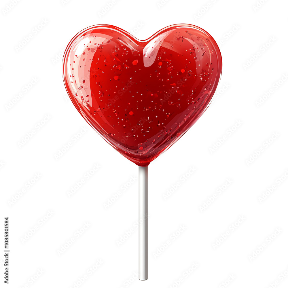 A vibrant red heart lollipop with a glossy finish, perfect for celebrations, sweet treats, and love-themed events. A vibrant red heart lollipop with a glossy finish, perfect for celebrations, sweet treats, and love-themed events.