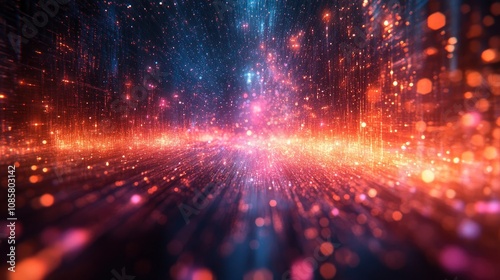 Wallpaper Mural Digital crystal formation with data streams Torontodigital.ca