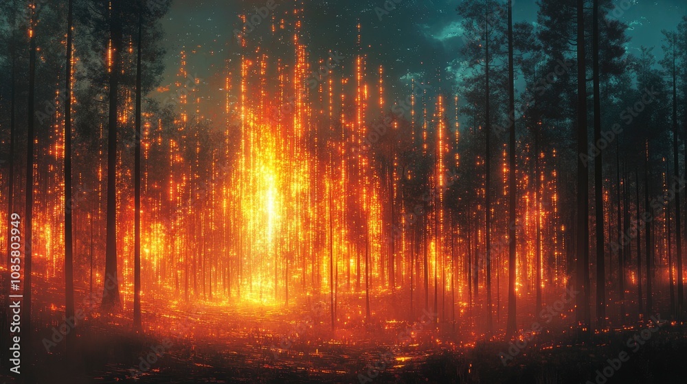 Digital wildfire spreading through code forest Digital wildfire spreading through code forest