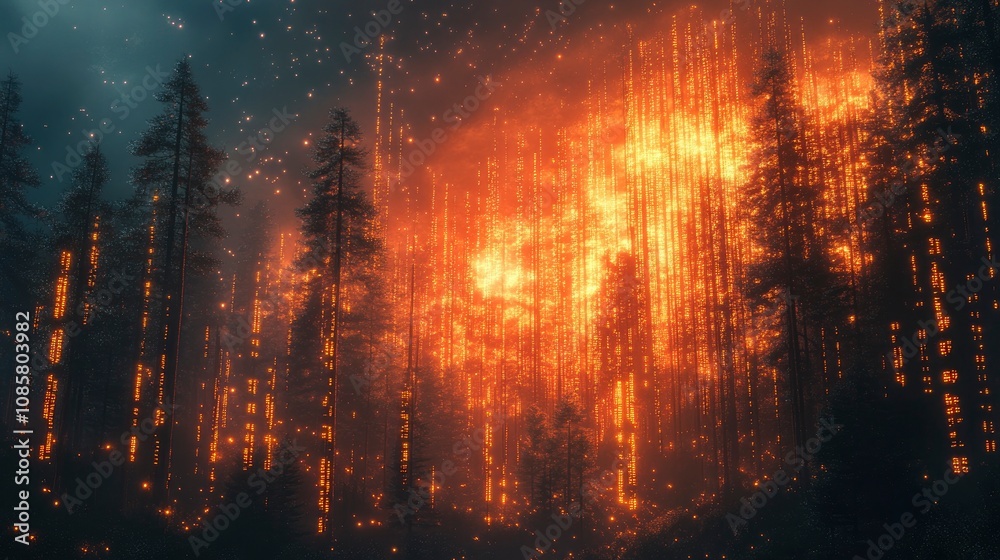 Digital wildfire spreading through code forest Digital wildfire spreading through code forest
