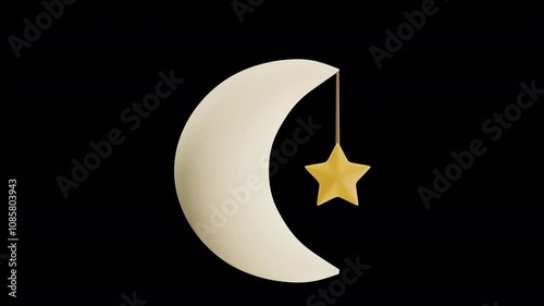Whimsical Moon and Star Graphic