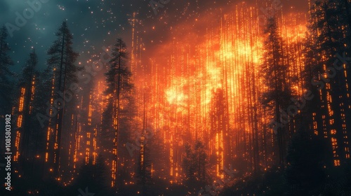 Digital wildfire spreading through code forest