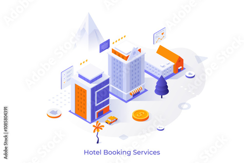 Isometric Conceptual Business Illustrations. Vector
