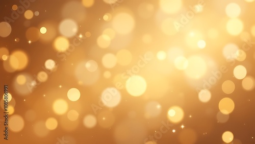 Golden bokeh blur abstract background with soft shimmering lights, perfect for festive designs, elegant visual effects, and luxurious event backdrops.