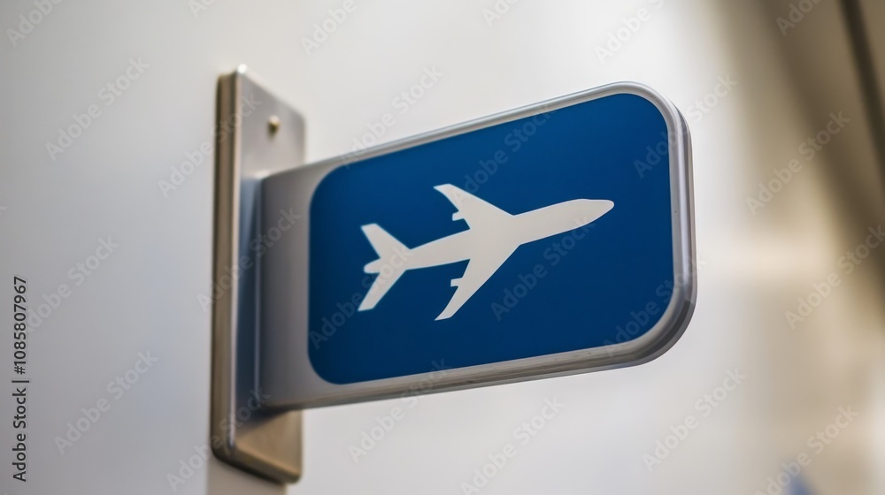 Airport Lounge Entrance Sign with Airplane Icon Airport Lounge Entrance Sign with Airplane Icon