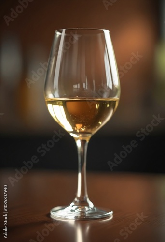 Glass of white wine on a blurred background 