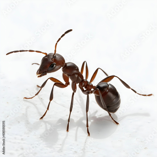 Ant isolated on white Formica ruff