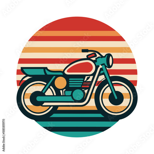 Vintage Motorcycle Vector - Retro Two-Wheeler Silhouette Design for T-Shirt, Classic Road Adventure Art