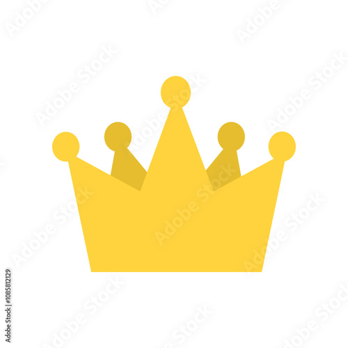 Golden crown icon. Emperor, authority, royalty concept. Flat vector isolated illustration.