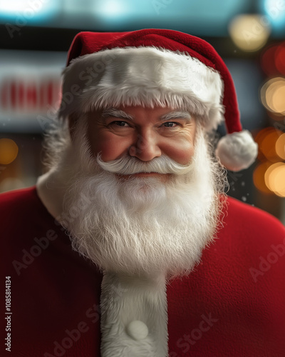 Santa Claus with a warm, jo...