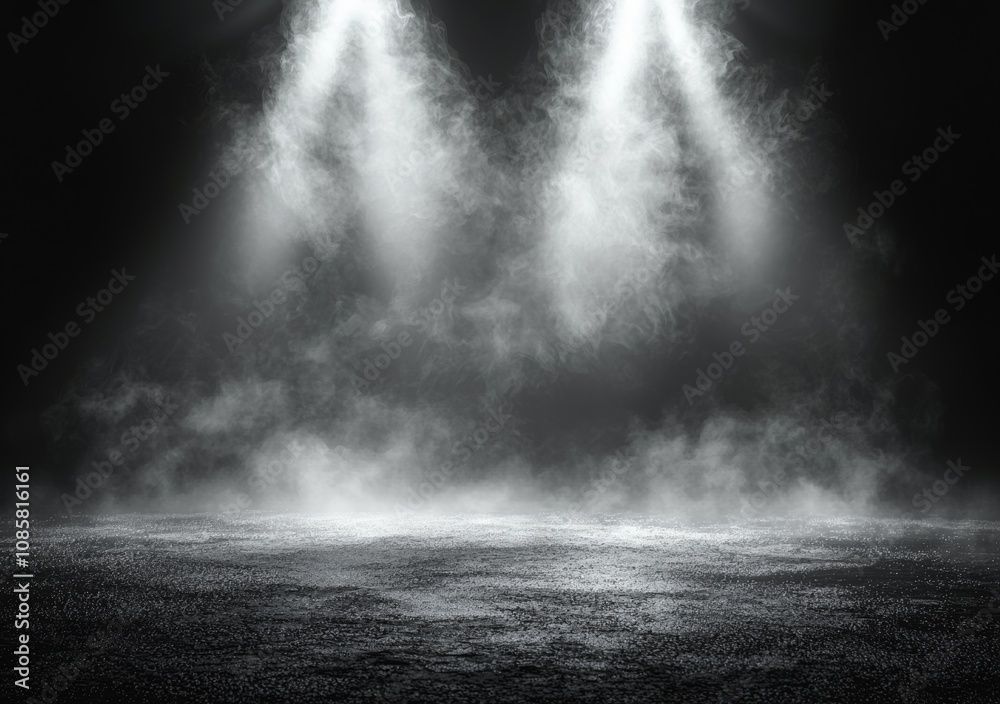 Dramatic Misty Landscape with Moody Atmosphere and Ominous Clouds Dramatic Misty Landscape with Moody Atmosphere and Ominous Clouds