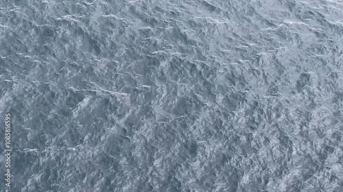 Fragment of sea surface with water roughness, top view