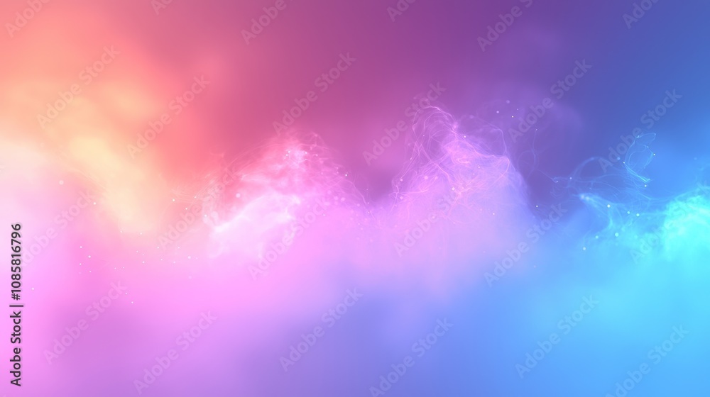 Ethereal Multicolored Gradient Clouds in Dreamy Mystic Sky Atmosphere Ethereal Multicolored Gradient Clouds in Dreamy Mystic Sky Atmosphere