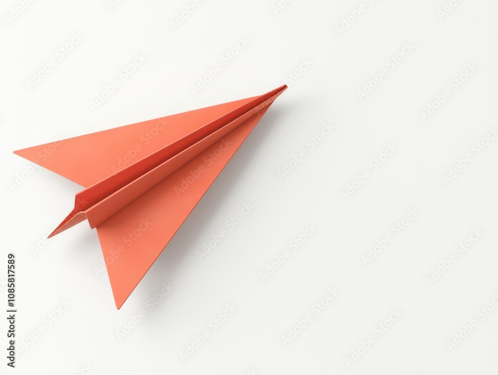 custom made wallpaper toronto digitala paper airplane, stationary element, simple 3D design, clean white and shadow details, isolated on white background