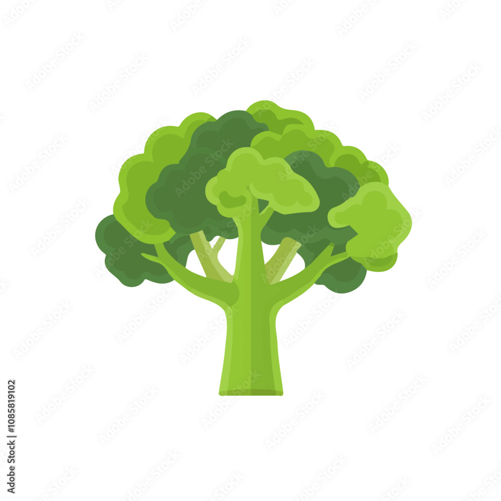Simple flat 2D icon broccoli isolated on a blue background, vector, flat design, animation design, vector, animation design, simple flat 2D icon, minimalist icon, logo Simple flat 2D icon broccoli isolated on a blue background, vector, flat design, animation design, vector, animation design, simple flat 2D icon, minimalist icon, logo