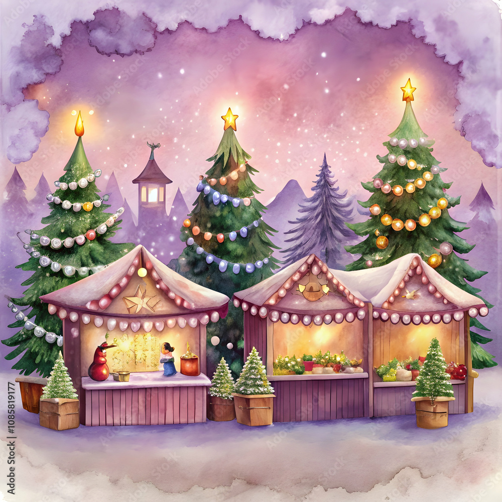 christmas tree and house christmas tree and house