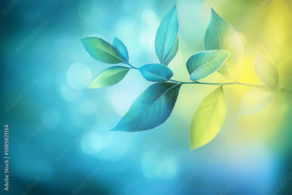 Obraz premium Abstract bokeh with natural green and blue background