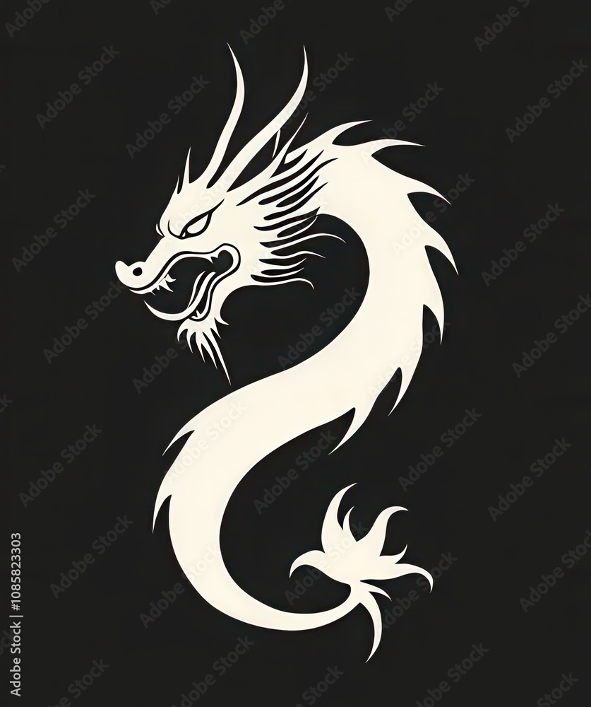 Silhouette of a Dragon for Chinese New Year Celebration Silhouette of a Dragon for Chinese New Year Celebration