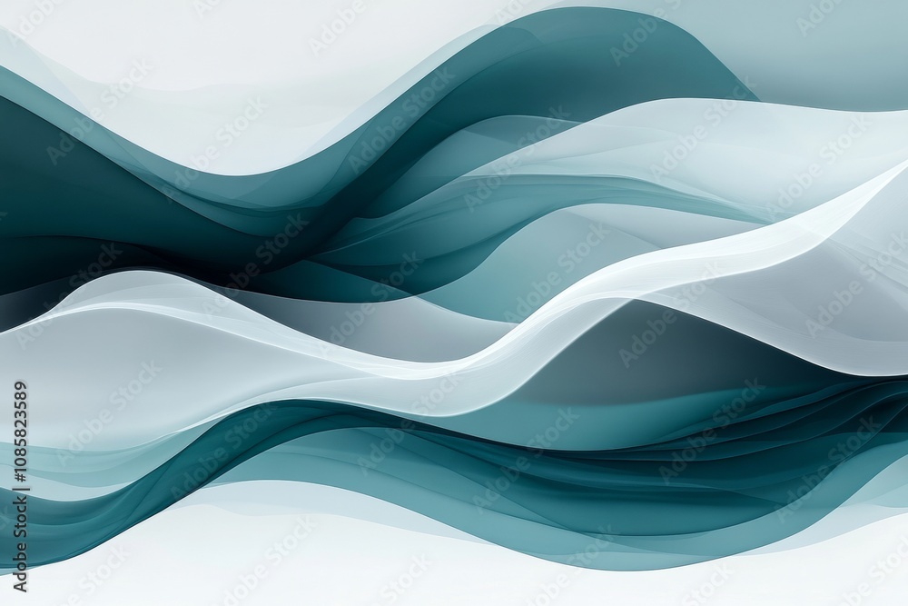 Elegant abstract waves illustration in dark gray, teal blue, and light slate gray colors Elegant abstract waves illustration in dark gray, teal blue, and light slate gray colors