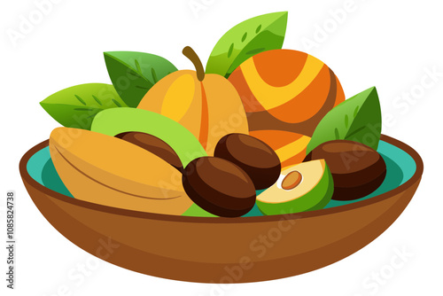 Healthy Snack Idea- Mixed Nuts, Fruits, and Juicy Mango