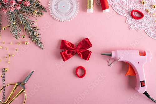 DIY a hair bow from a velvet ribbon with your own hands. Kanzashi step-by-step instructions. Step 8 photo