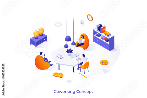 Isometric Conceptual Business Illustrations. Vector