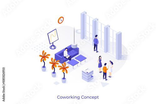 Isometric Conceptual Business Illustrations. Vector
