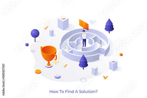 Isometric Conceptual Business Illustrations. Vector