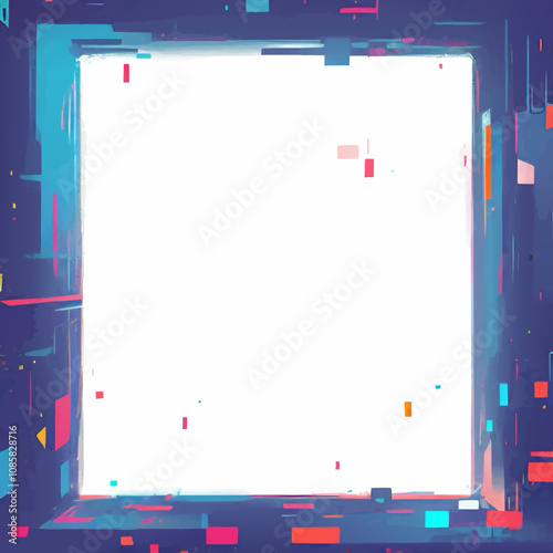 retro squared picture frame vector