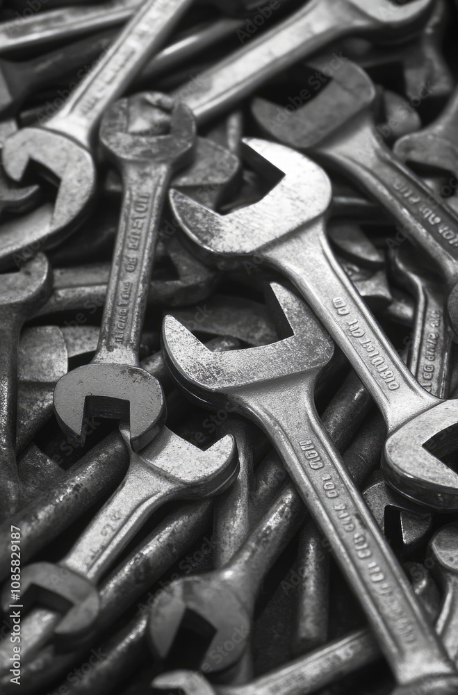 Fototapeta premium A Pile of Worn Wrenches