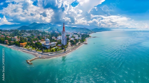 Aerial view of Batumi, Georgia. Batumi is the capital of Georgia. photo