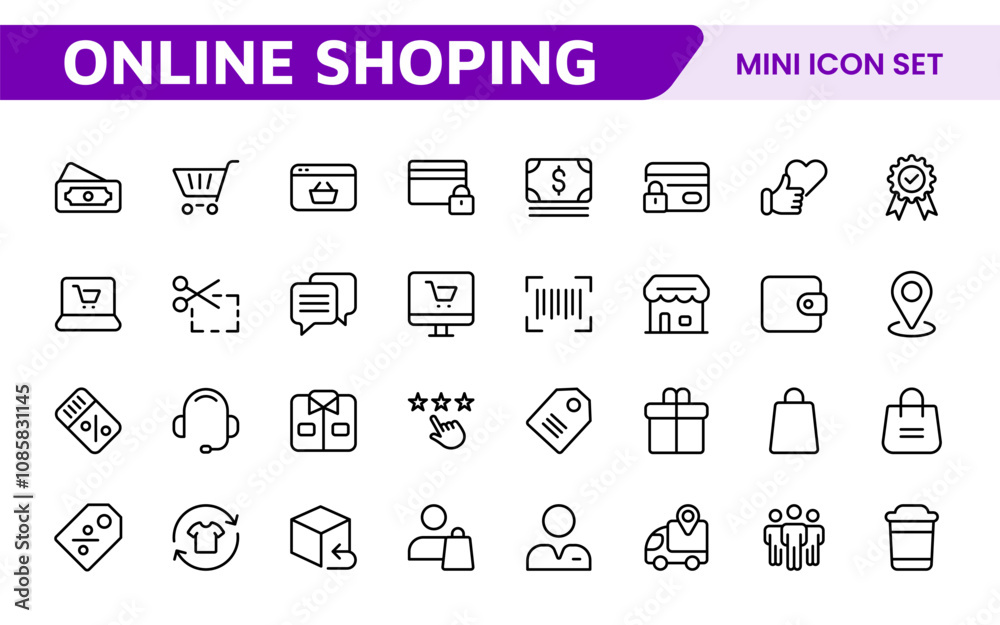 Shopping Icon Set. Vibrant and engaging icons for enhancing e-commerce platforms, perfect for product listings, cart management, and checkout processes to elevate the online shopping experience. Shopping Icon Set. Vibrant and engaging icons for enhancing e-commerce platforms, perfect for product listings, cart management, and checkout processes to elevate the online shopping experience.