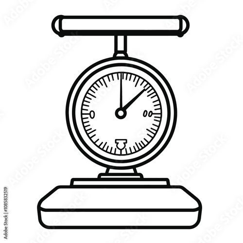 a line drawing of a weighing scale