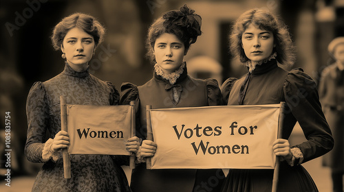 Suffragette protest with 