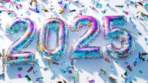 Colorful 2025 New Year's Eve Celebration Backdrop