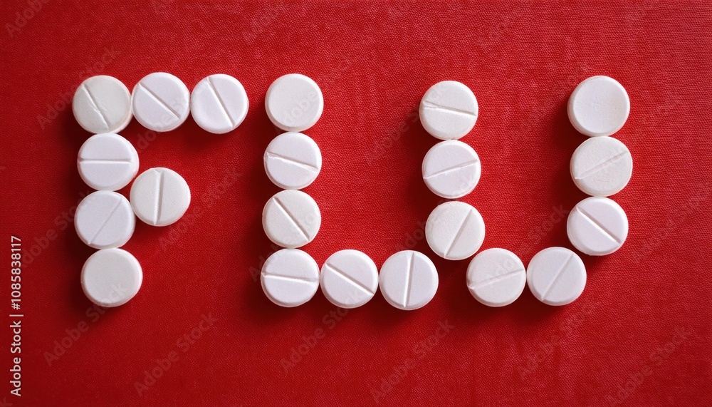 Flu Medication Awareness. Highlighting the Role of Pills in Combating Influenza Symptoms Effectively. Visual Representation of Pharmaceutical Aid in Flu Season Preparedness
