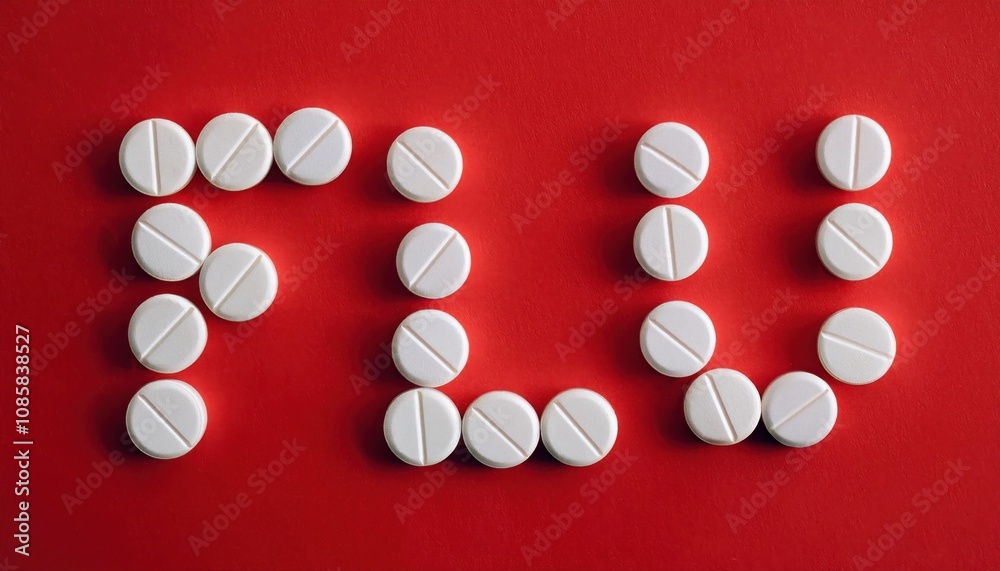 Flu Medication Awareness. Highlighting the Role of Pills in Combating Influenza Symptoms Effectively. Visual Representation of Pharmaceutical Aid in Flu Season Preparedness