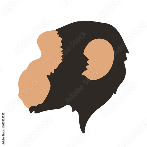 Profile Chimp Head Vector Graphic photo