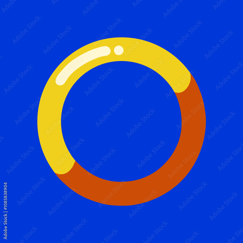 Golden Ring on Blue Background Vector Graphic Golden Ring on Blue Background Vector Graphic