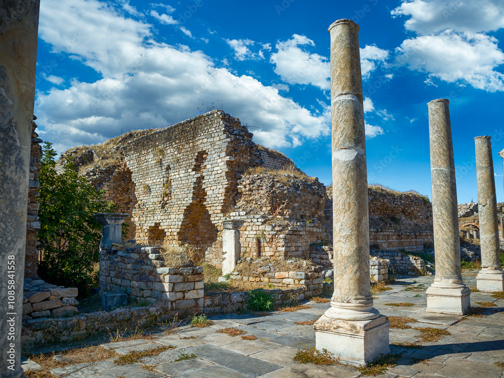 Fototapeta premium The ruins of Aphrodisias Ancient city (Afrodisias) in Turkey. The old city was named after Aphrodite, the Greek goddess of love. The ruins of the amphitheater