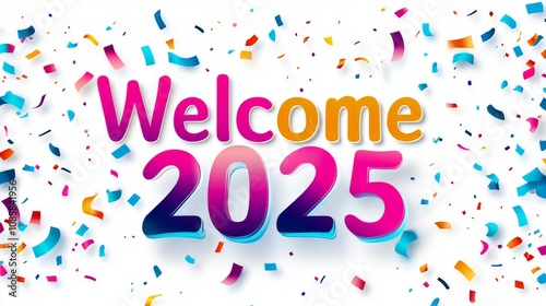 Vibrant and Playful Welcome 2025 Celebration Design